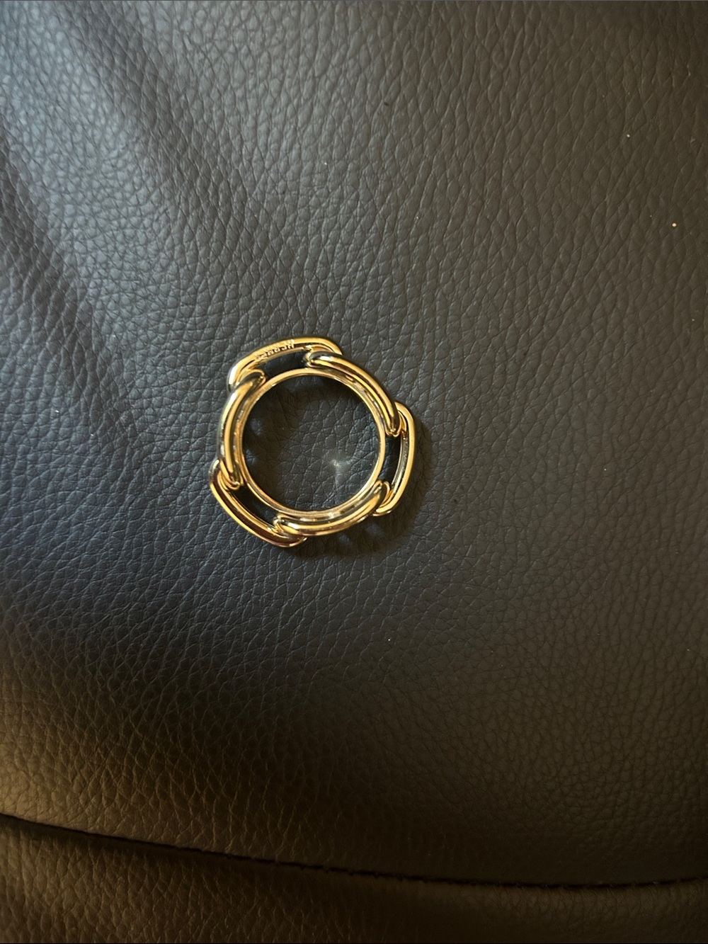 Hermes Gold-Tone Chain Link Scarf Ring - Picture 2 of 5